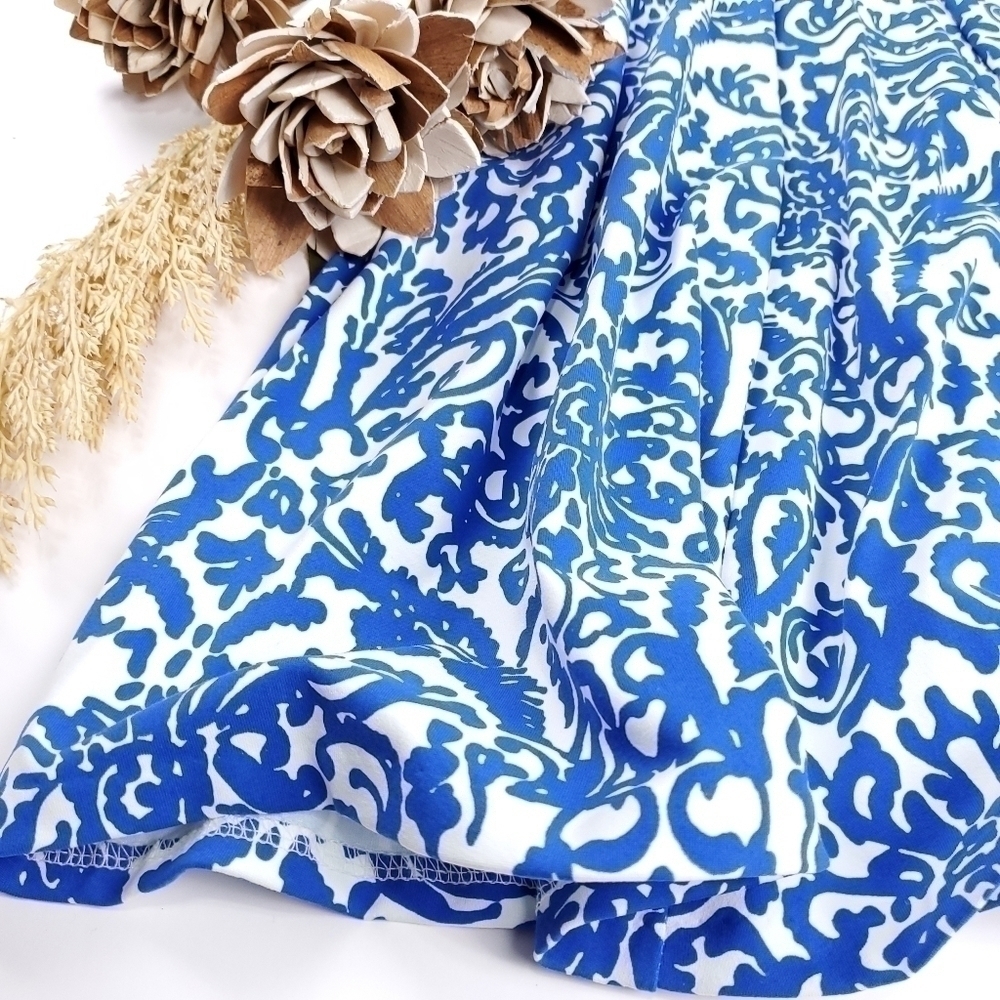 Adrienne Vittadini Vibrant Blue Wht Sport Skirt XS - Picture 11 of 11